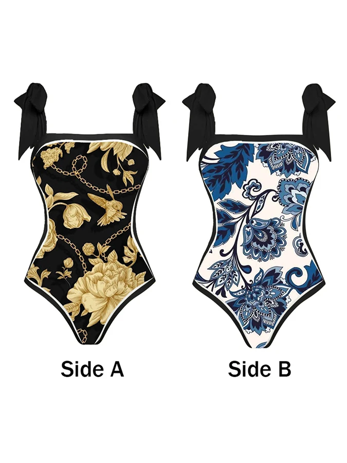 

Floral Print Square Neckline Beach Outfits 2023 Fashion Women Swimwear Summer One-Piece Swimsuit Bathing Suits Sexy / New