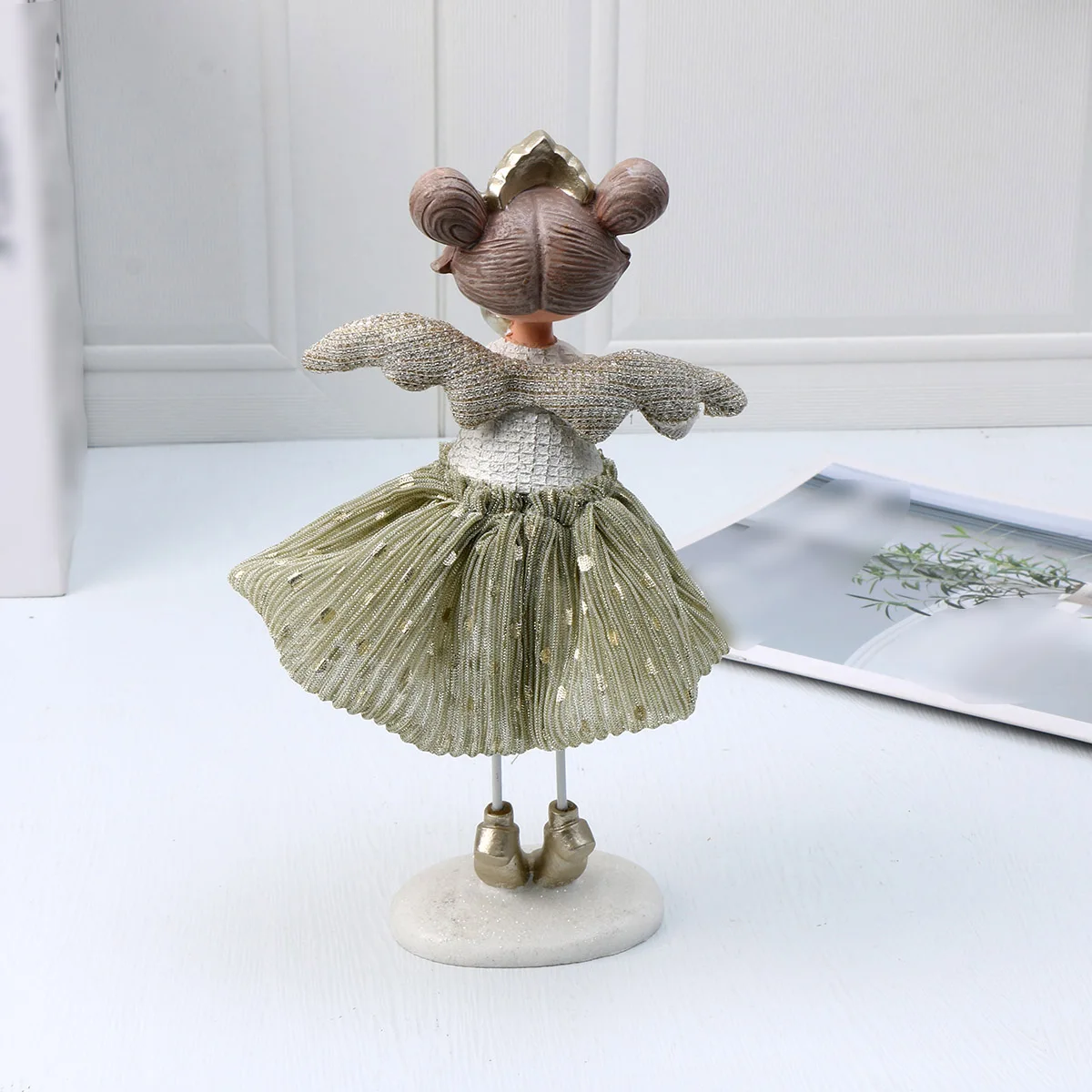 1pc Muppet Flower Fairy Little Girl Elf Angel Ornament Doll, Anime Cartoon Cloth Decorations, For Home Living Room Office Cafe