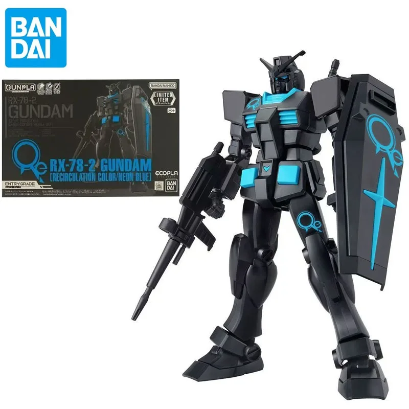 Bandai Original EG Series RX-78-2 GUNDAM RECIRCULATION COLOR / NEON BLUE Action Figure Toys for Boys Gifts Collectible Ornaments