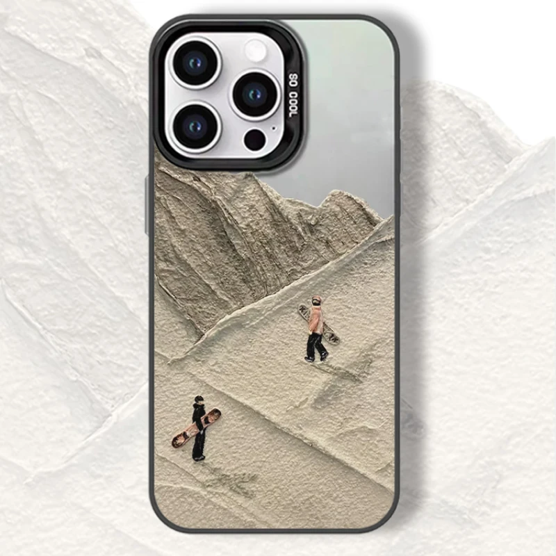 حافظة هاتف لهاتف آيفون 16 15 برو 14 13 برو ماكس 12 11 بلس كاميرا مقاومة للصدمات حماية كاملة غطاء غير لامع للتزلج على الذكور والإناث