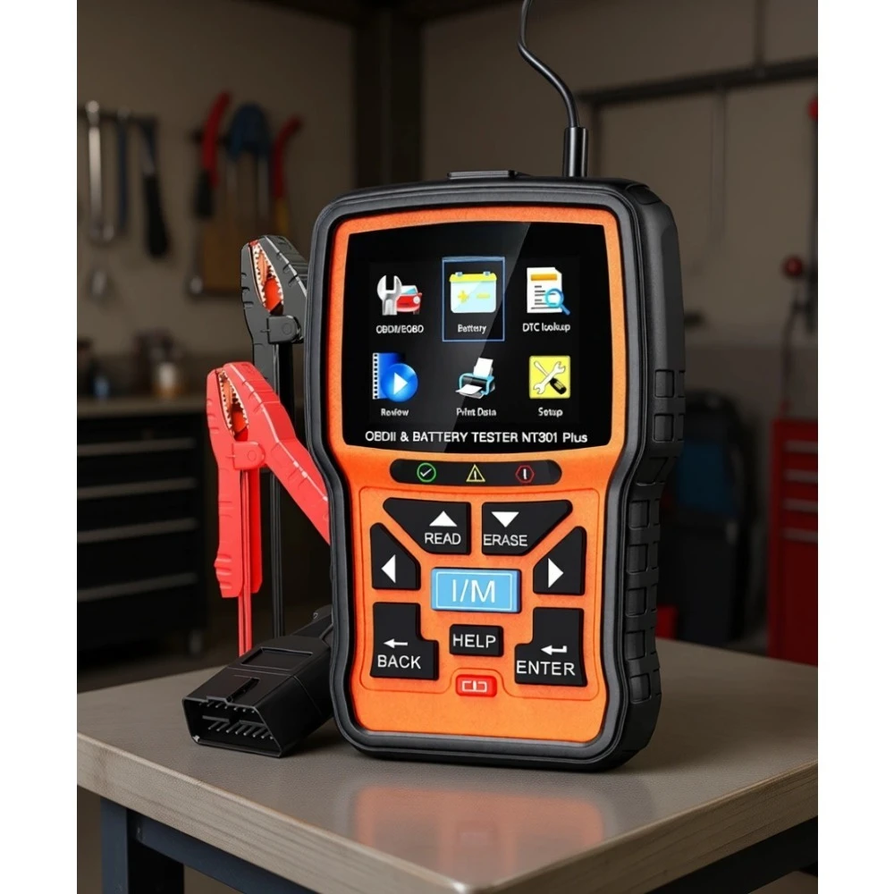 

Усовершенствованный OBD2-сканер с тестером автомобильного аккумулятора, профессиональный диагностический инструмент для считывания кодов неисправностей для автомобилей с 1996 года выпуска и новее.