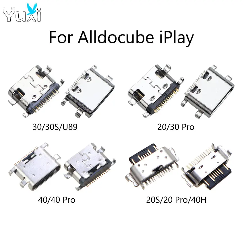 YuXi 2 Stück USB Typ-C Ladeanschluss für Alldocube IPlay 40 30 20 Pro 40H 30S 20S U89, USB-Buchse, Lade-Dock