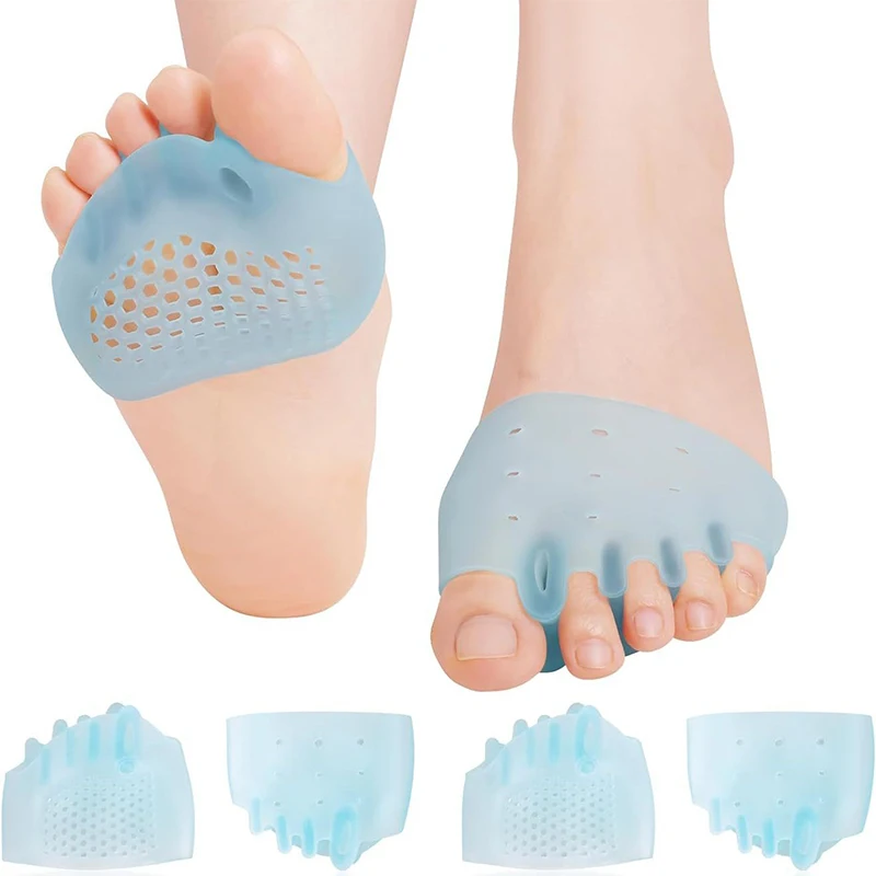 4 pares 5 buracos almofada frontal joanete footbeds favo de mel separador de dedos gel alívio da dor palmilhas calos bolhas prevenção calos