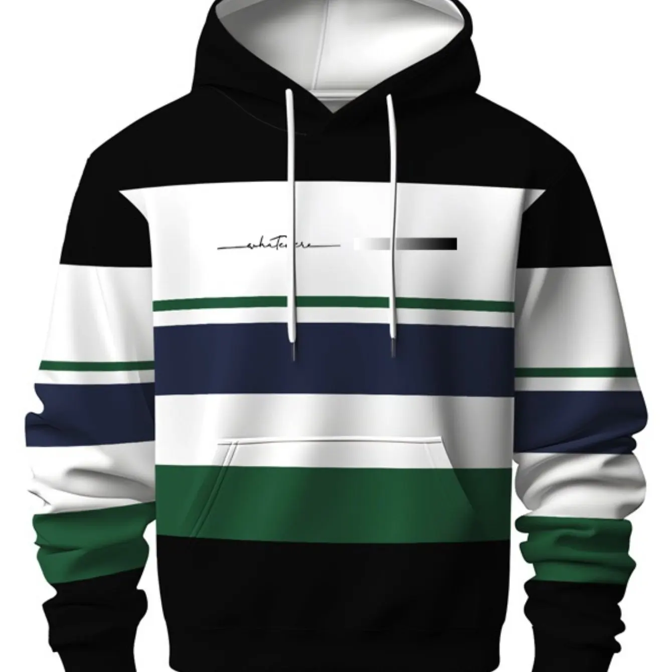 

New Men's Long Sleeve Hoodie 3D Spliced Stripe Printed Fashion Sweatshirt Tops Autumn Winter Comfortable Oversized Men Clothing