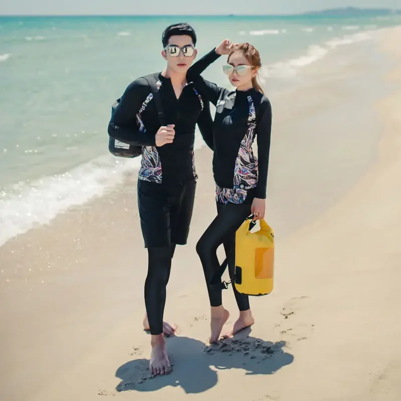 Women Split Diving Suit Set Long‑Sleeve Long‑Pant Sun Protection Slim Fit Snorkeling Water Sports Swimsuit Beach Swimming Gear