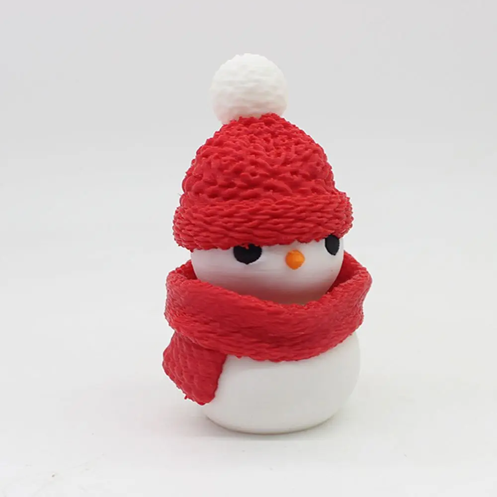 3D Printed Mini Clicker Ornament Lightweight Relaxation Christmas Snowman Figurine Portable Decorative