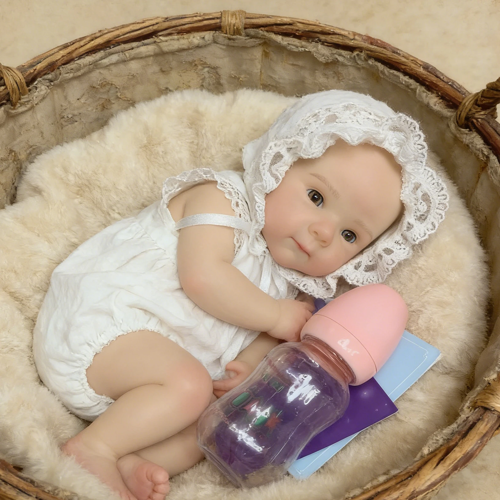 

Кукла-реборн Saskia 13 дюймов, мягкая, из цельного силикона, реалистичная, новорожденная девочка Вивьен, в белом наряде с кружевной отделкой и шапочкой