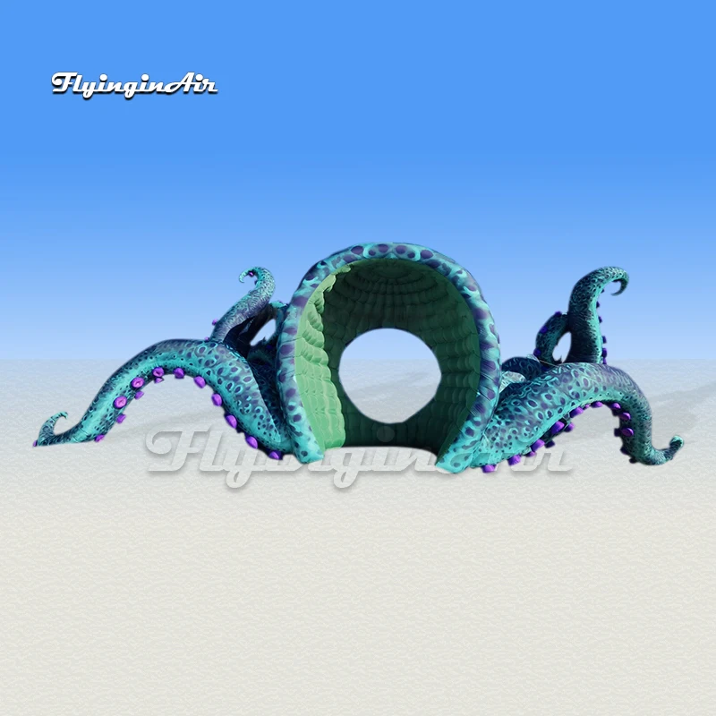 Customized Large Green Inflatable Octopus Club Stage Decorative DJ Booth Blow Up Octopus Model With Arms For Carnival Party