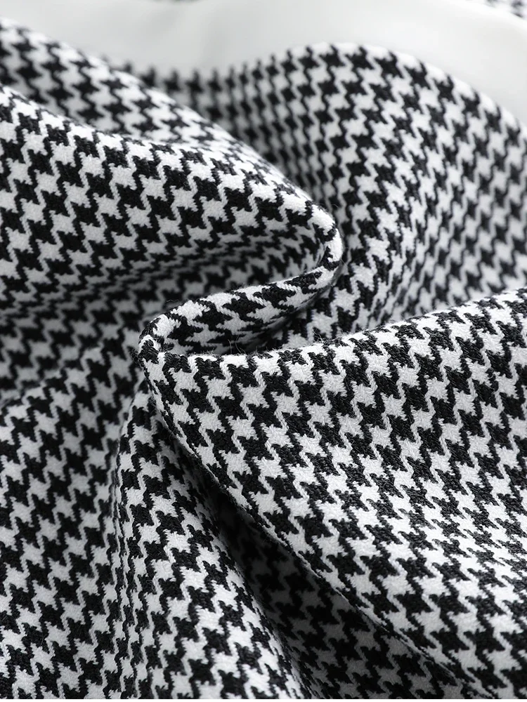 Blazer Houndstooth feminino, terno xadrez cinza para senhoras, casaco formal feminino de botão único, jaqueta de escritório, outono e inverno