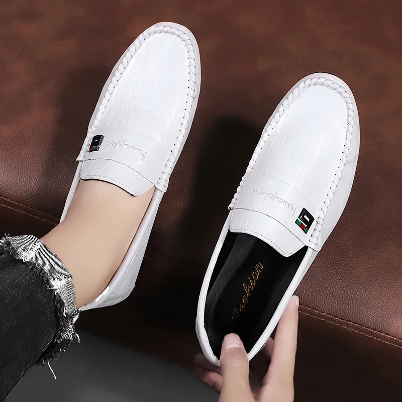 Men\'s Formal Shoes White Loafers Pu Casual Shoes Slip on Fashion Casual Shoes Designer Loafers Men 2024 New Zapatos Casuales