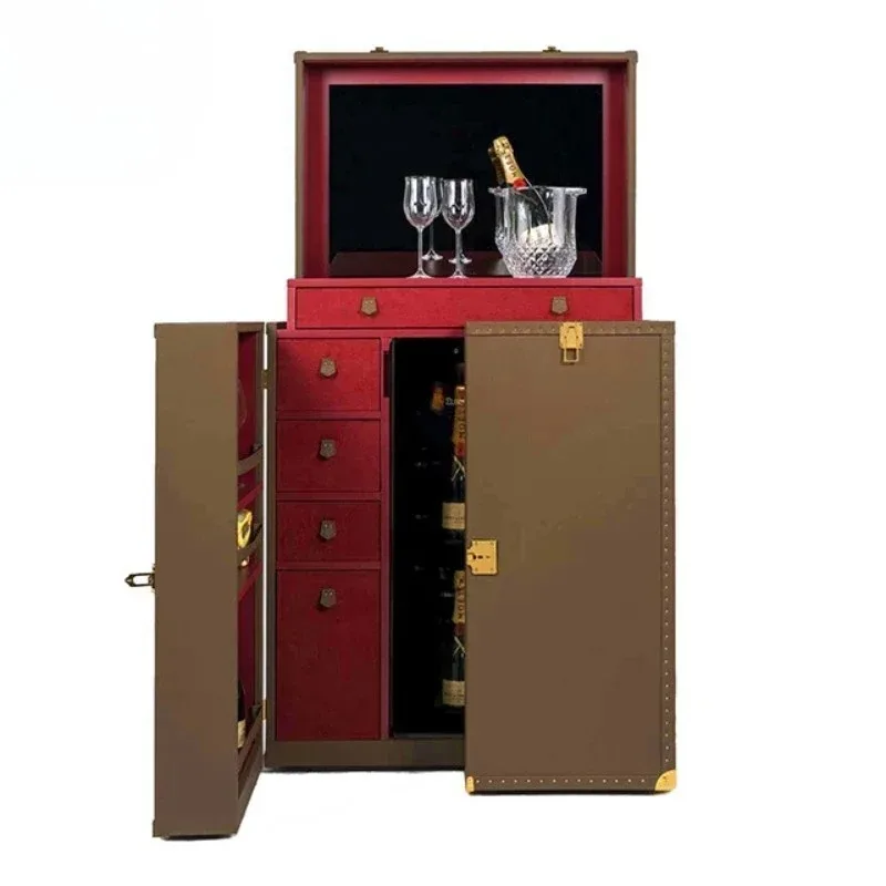 Italian light solid wood wine cabinet private villa bar premium storage storage wine cabinet