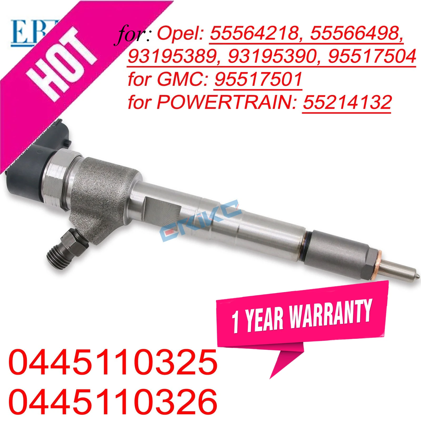 

0445110325 55566498 Diesel Fuel Injector 0445110326 For CHEVROLET Aveo OPEL Astra J VAUXHALL 1.3D 2006-2015 93195389