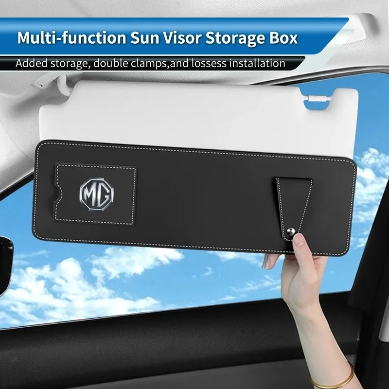 Car Sun Visor Extender Glasses Card Holder Side Sun Blocker Shield For MG ZS MG4 EV MG HS MG3 MG5 EV Marvel R MG ONE