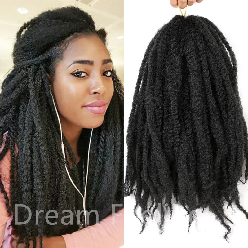 

18 Inches Kinky Curly Braiding Hair Spring Afro Twist Hair Bulk Extensions Synthetic Crochet Braid Hair For African Women