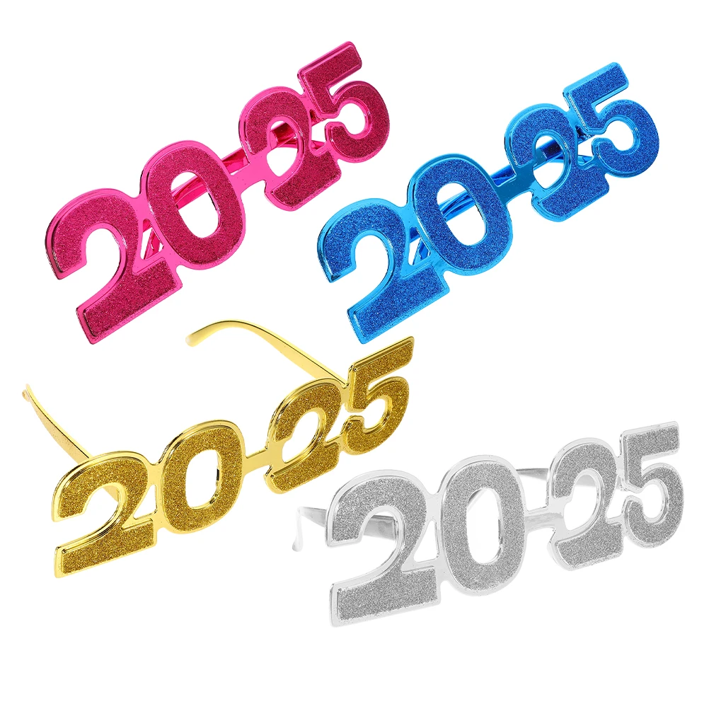 

4 Pcs LED Electroplating Powder Glasses Child Party for Kids Adults Year Fiesta Supplies