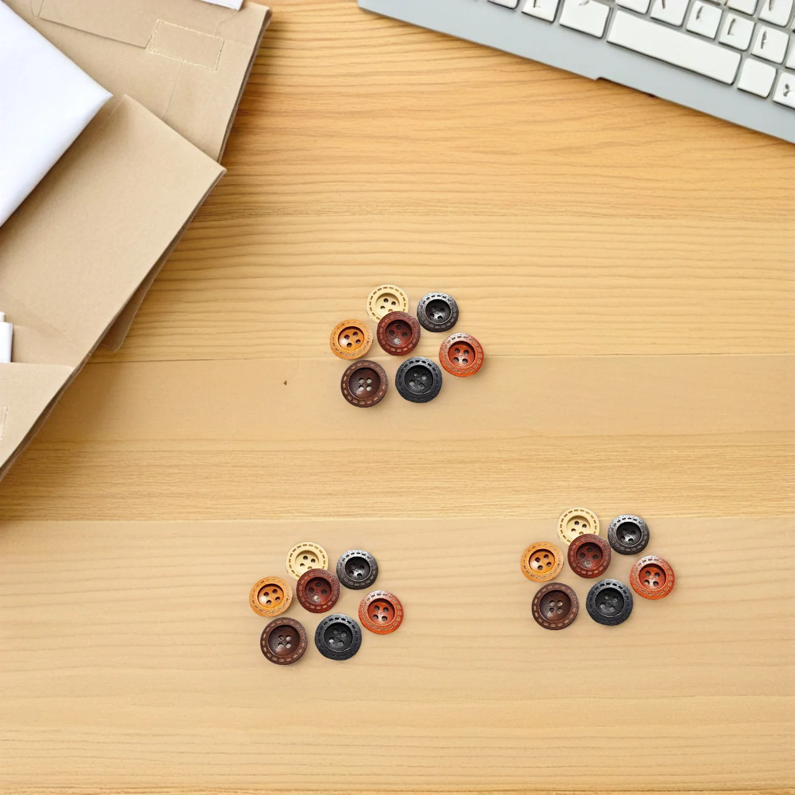 

40pcs Wooden Button Vintage Style Decorative Thumb Tacks For Cork Board Bulletin Board Pins Photo Display Map Tacks Office Craft