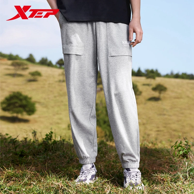 Xtep Knitted Trousers For Men 2024 Summer Comfortable Men\'s Pants Fashion Casual Breathable Soft Outdoor Bottoms 876229630129