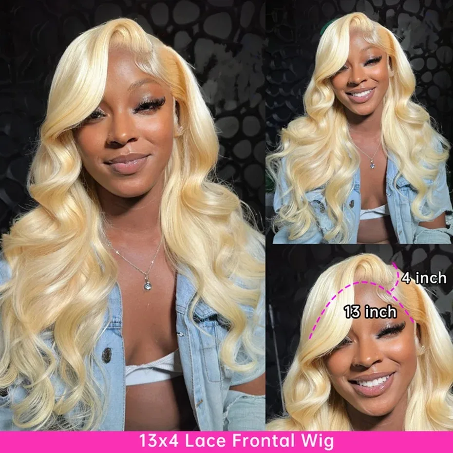 30 40 Inch 613 Honey Blonde Color Wig Transparent 13x6 Frontal Human Hair Wig Brazilian Body Wave 13x4 Lace Front Wigs For Women