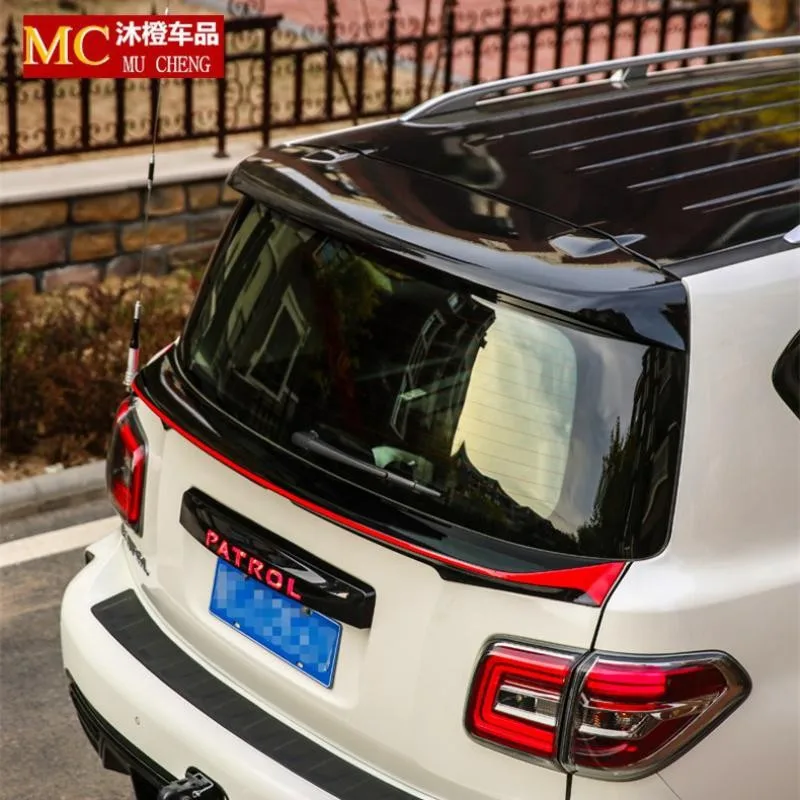 Car Accessories FOR Nissan Patrol 2012-2014-2015-2018-2019 Carbon Fiber ABS Car Spoiler Tail Rear Bumper Protector Auto Parts