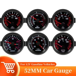 Universal Car 52mm Smoke Len contagiri RPM Turbo Boost Gauge Bar Vacuum Water Temp Meter manometro dell'olio per 12V benzina