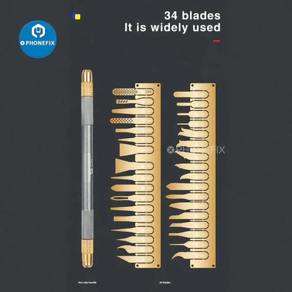 

Mechanic 004 034 Thin Blade BGA IC Chip Glue Remove Knife Kit CPU PCB UV Glue Solder Paste Clean Tool SMD Scraping Knife Set