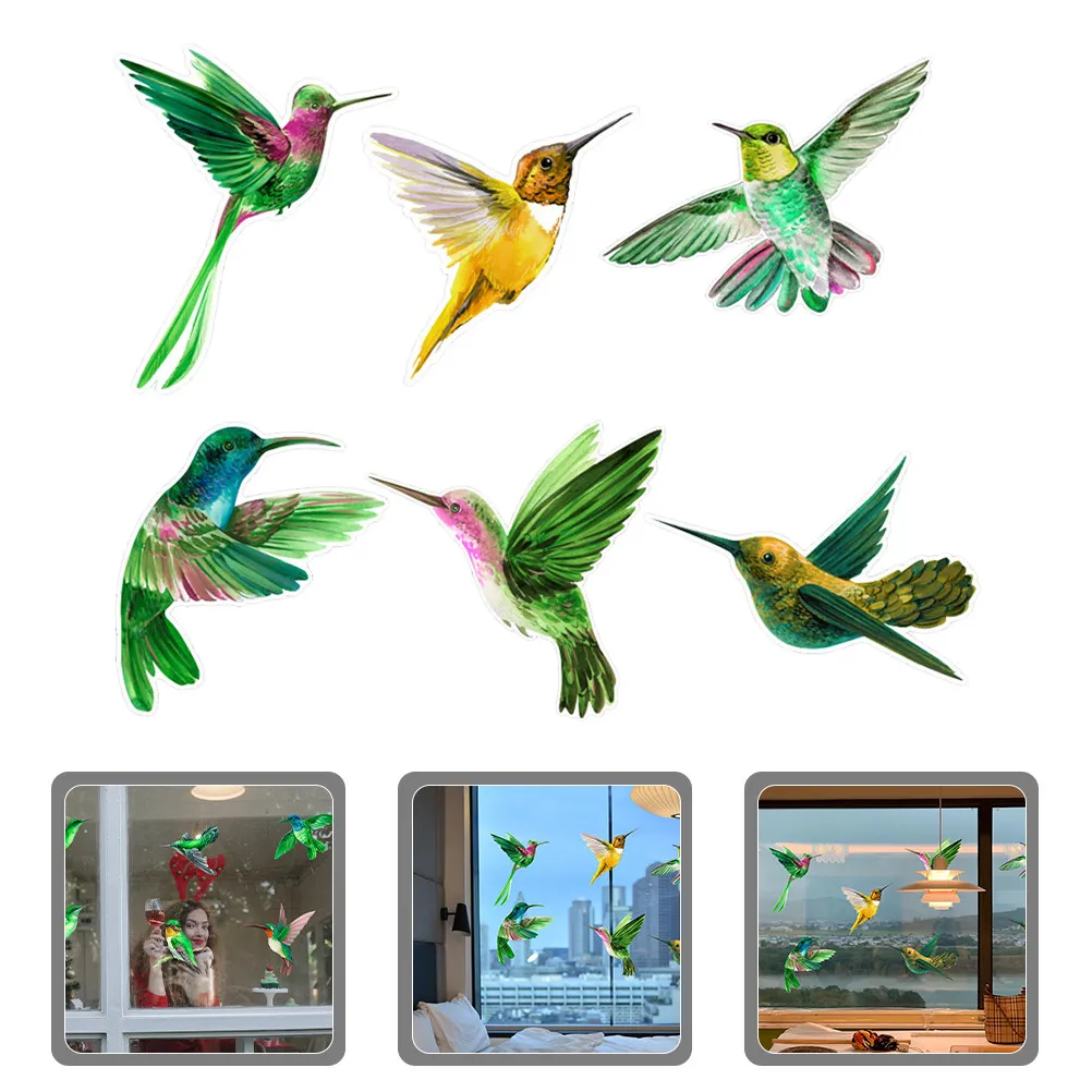 Glueless Removable Window Cling Stickers Decorative PVC Static Cling Decals Privacy Film Alert Bird Anti Collision Window Decal view 6
