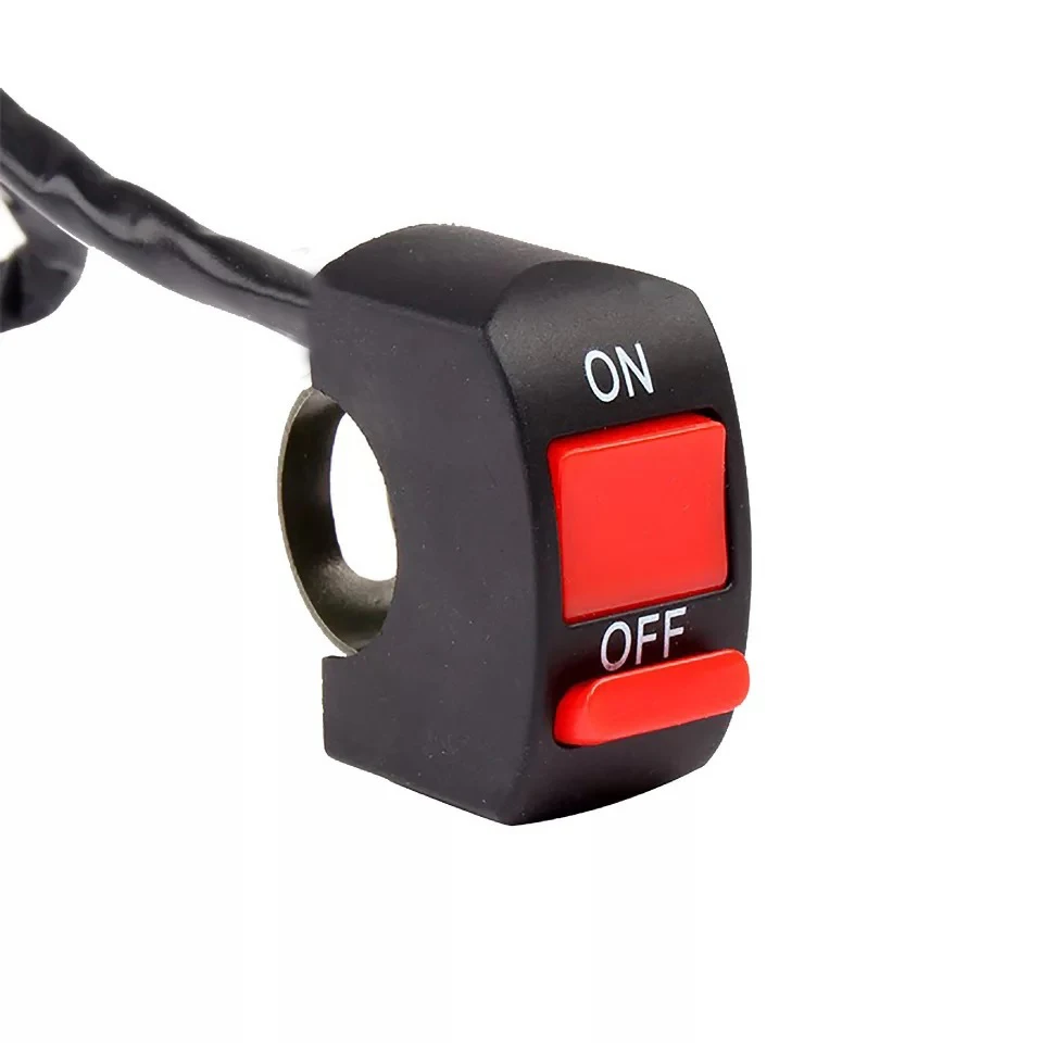 Motorcycle Handlebar Switch ON OFF Button for Moto Motor ATV Bike DC12V/10A Black Headlight Signal Lamp Control Modified Switch