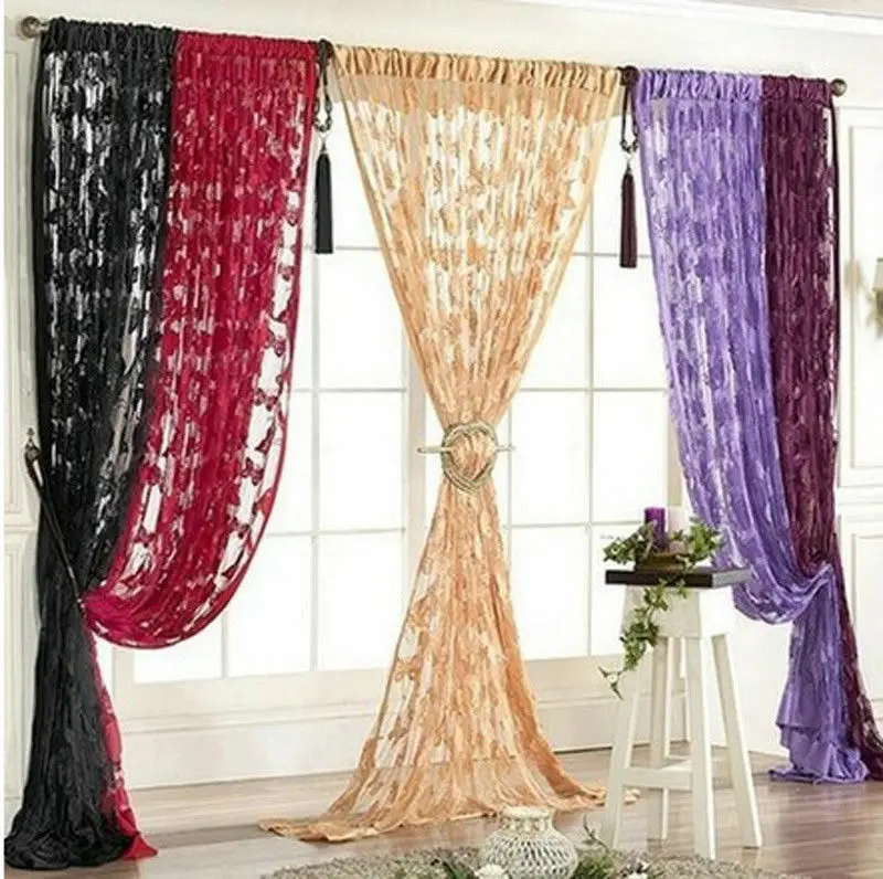 1 Piece Home Curtains Western Butterfly Fringe String Kitchen Curtain Panel Bedroom Living Room Window Tassel Panel Decor