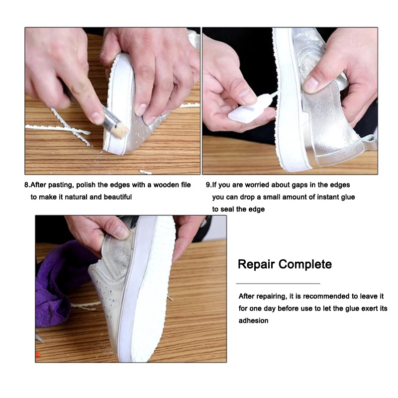 Gummi-Vollsohlen für Schuhe, Außensohlen, Einlegesohlen, rutschfest, Bodengriff, Sohlenschutz, Sneaker, Reparaturarbeiter, Schuh, selbstklebende Pads – Detail 8