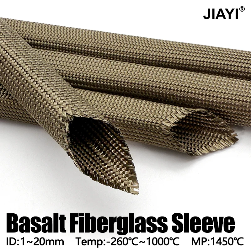Basalt Fiber Braided Hose ID 1-20mm Alkali-Free Fiberglass Sleeve Flame Retardant Sleeve Anti-Aging Cable Insulation Protection