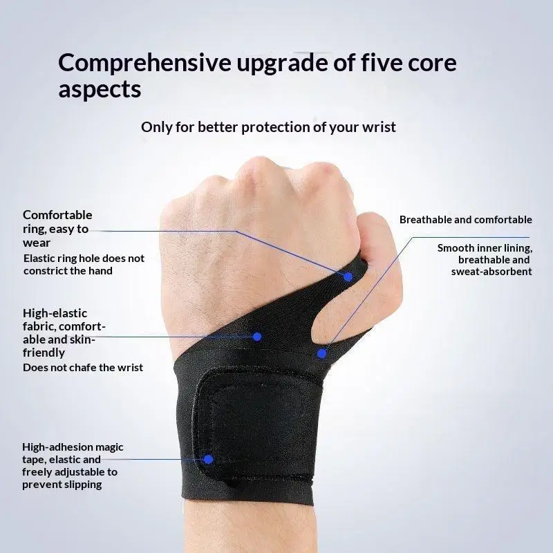Elastisches Handgelenkband, Handgelenkbandage, Kompressionsbandage, dünne Handgelenkbandage, Handgelenkstütze für Badminton und Tennis, Handgelenkstütze mit Daumenstütze, Handschuhe, Handflächenschutz. – Detail 6