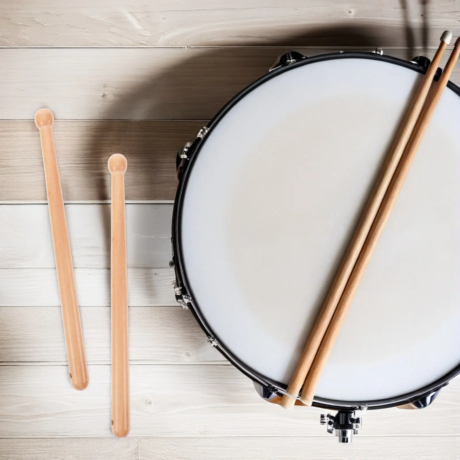 1Pair Wood Drumsticks Full Size Wooden Drumming Sticks for Beginners Practice Exercise Fitness Rhythm Sticks Snare Drum