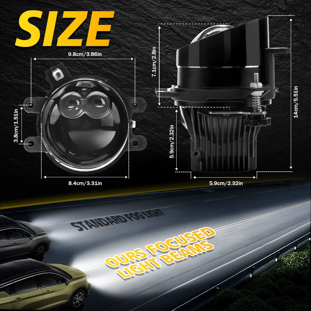 2PCS 3.0 Inch Led Projector Laser Lens Fog Lamp 6000K White 4300K Warm H11 Led Canbus Car Bulb For Toyota Corolla Auris 2006-On