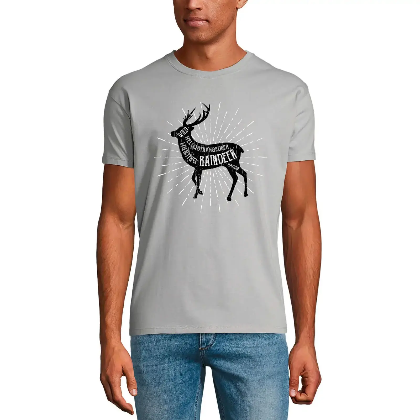 Men's Graphic T-Shirt Raindeer - Nature Wild Hunter Eco-Friendly Limited Edition