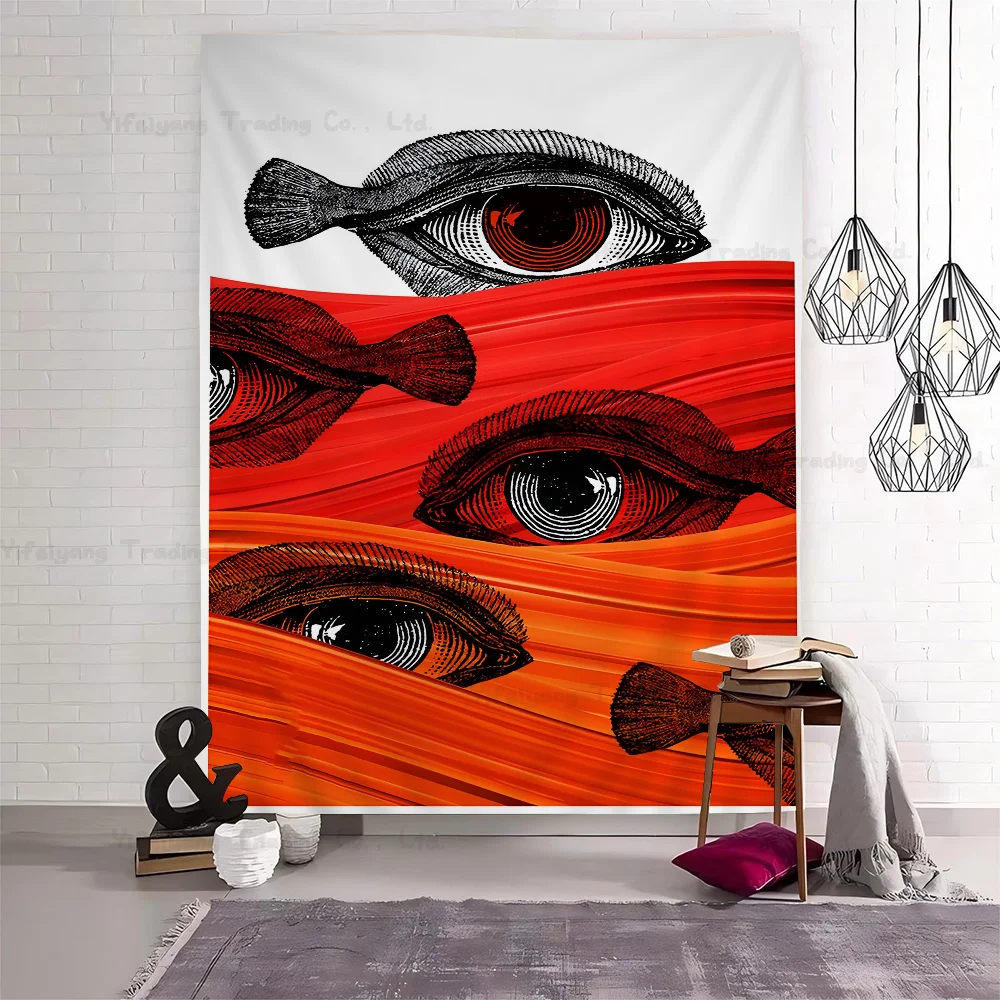 A-Abstract Eye Shapes Hand Moon Tapestry Art Printing Japanese Wall Tapestry Anime Wall Hanging Home Decor