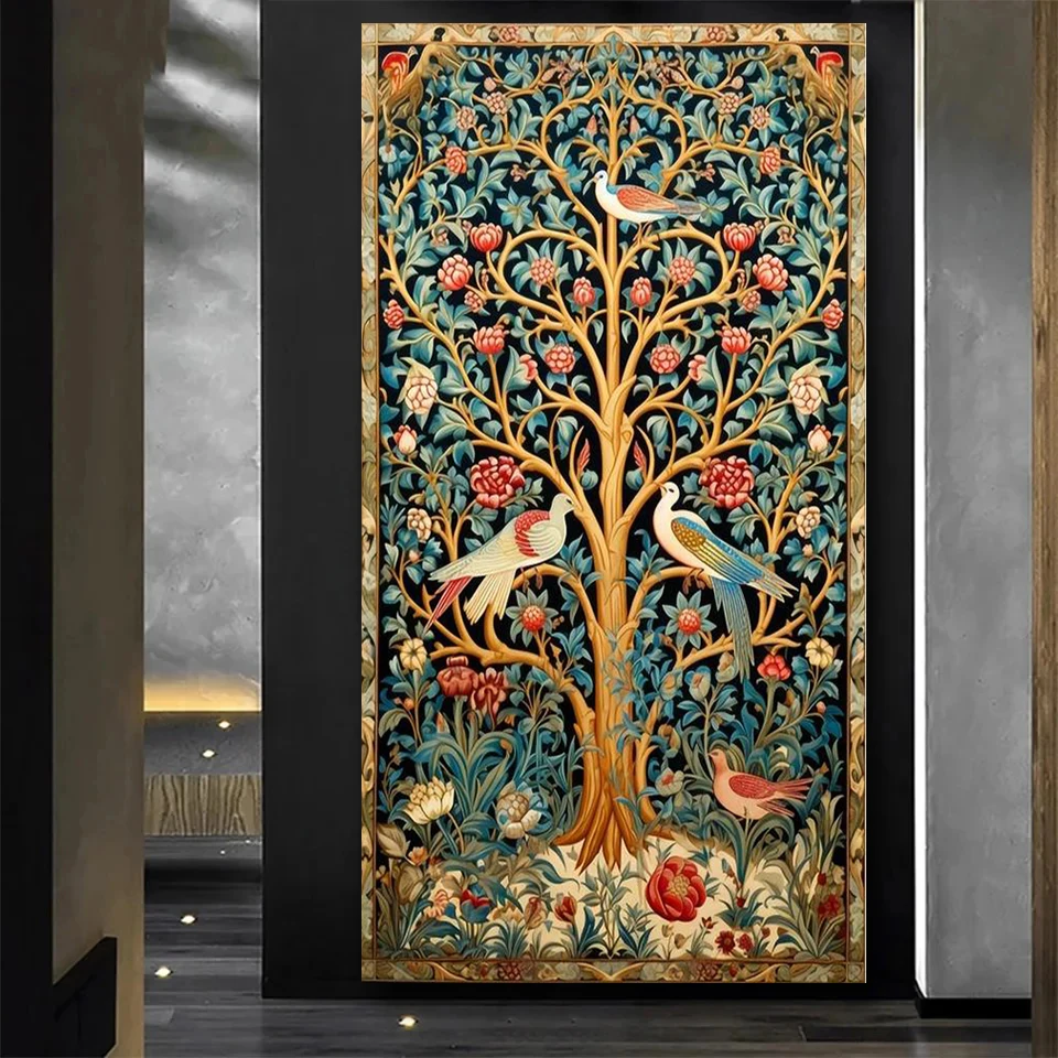 Forest trees Flower Birds Diamond Painting William Morris Crafts Mosaic Cross Stitch Kits Full Diamond Embroidery Home Decor