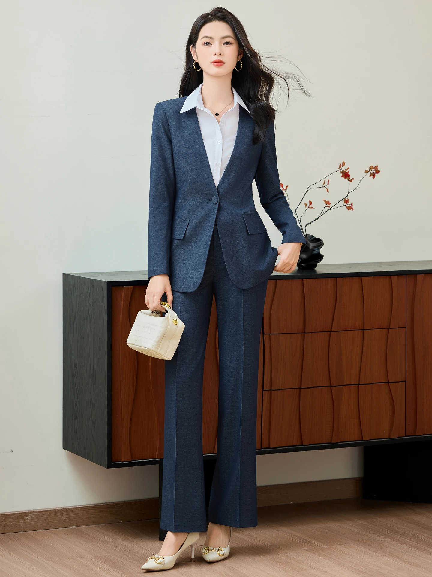 

Women's Suit Jaet Formal Workwear Spring Autumn Faion High-End Hotel Front Desk Reception orm Set Commute Interview B...