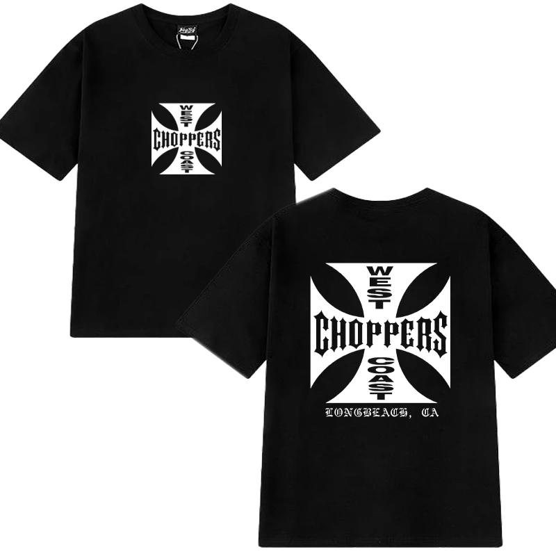 

New in Summer Fashion Y2k T Shirts Men Women West Coast Choppers Print short sleeve T-shirt Unisex Casual 100% Cotton clothing