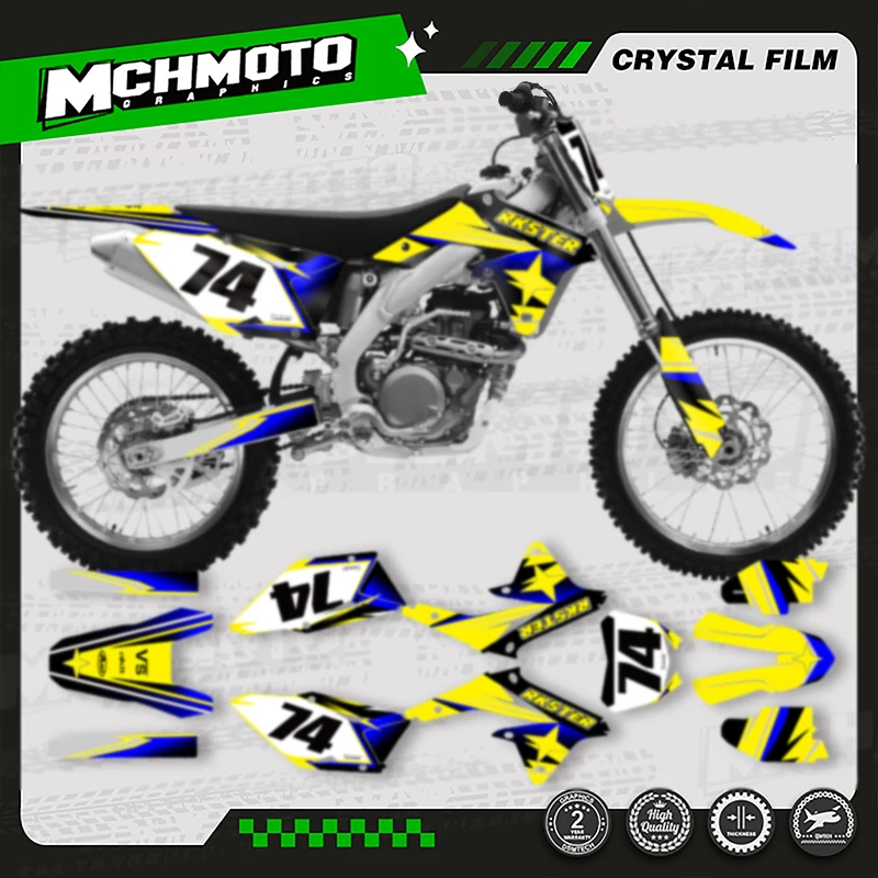 

MCHMFG для SUZUKI RMZ450 2008 2009 2010 2011 2012-2017 MOTO Custom Team мотоциклетная графика фоновая наклейка комплект 001