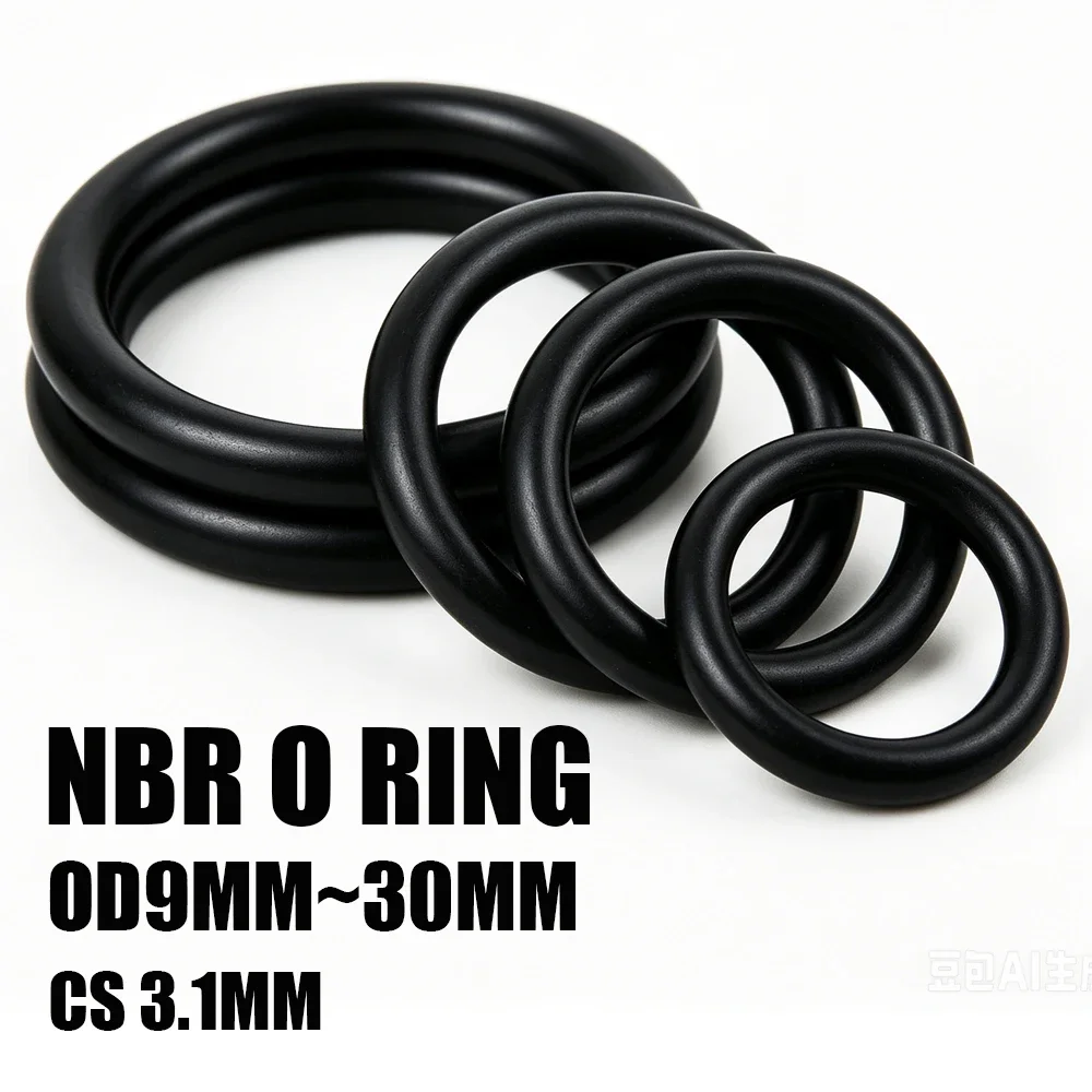20 Pieces of NBR O-ring CS 3.1mm Outer Diameter 9-30mm Oil Pipeline Seals Are Not Prone to Aging