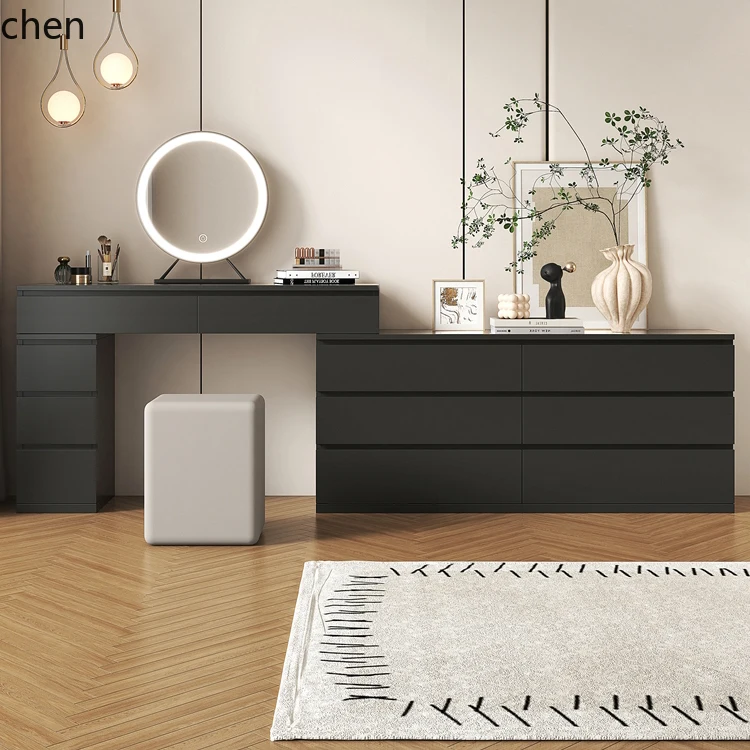 

YXY Solid Wood Dressing Table and Chest of Drawers Integrated Bedroom Simple Modern Corner Makeup Table Bedside