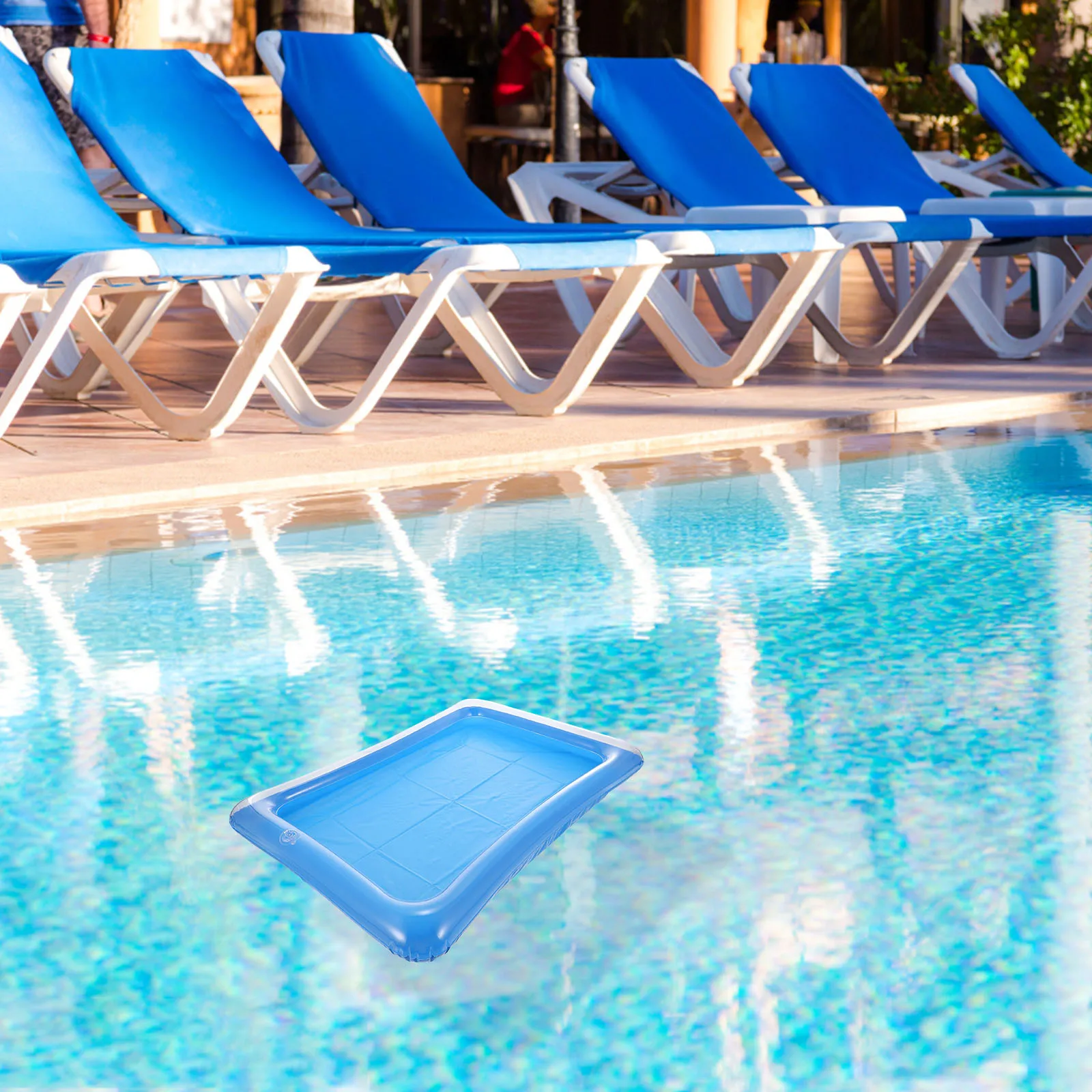 Plateau flottant gonflable pour piscine, 2 pièces, avec support à glace, Durable et pratique, parfait pour les fêtes à la piscine et les activités aquatiques en plein air