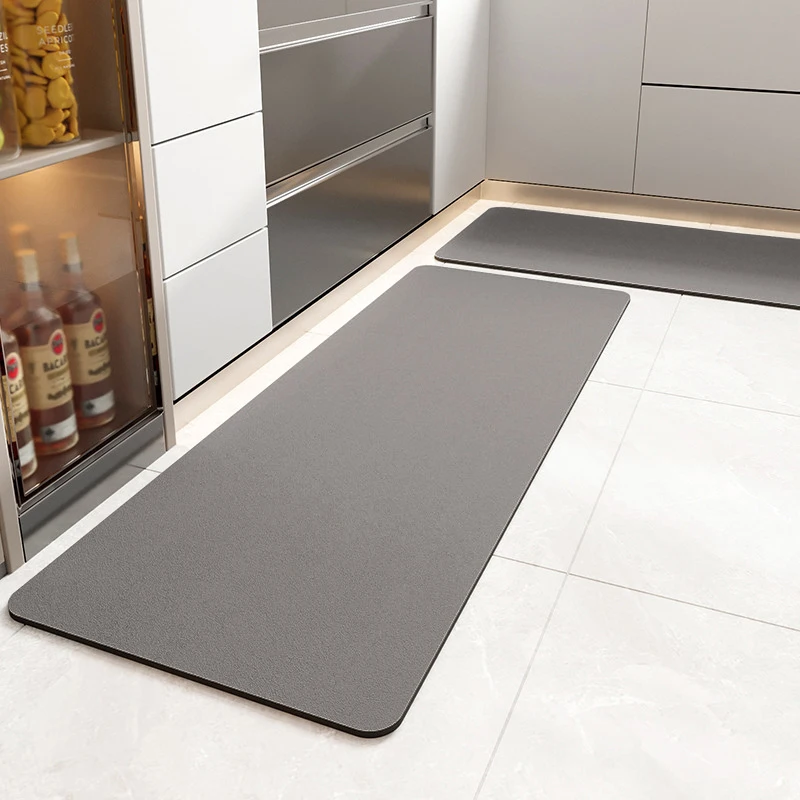 Superabsorbierende Küchenbodenmatte Lange Diatomeenerde-Küchenmatte Weiche Waschbare Teppiche Koreanische Einfarbige Badezimmer-Eingangsmatte – Detail 6