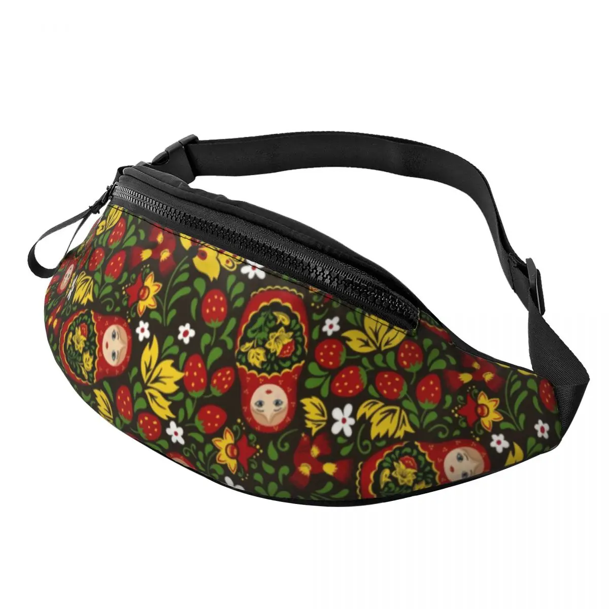 Bambola russa marsupio fiore matrioska Babushka Art Crossbody marsupio donna uomo ciclismo campeggio telefono Money Pouch