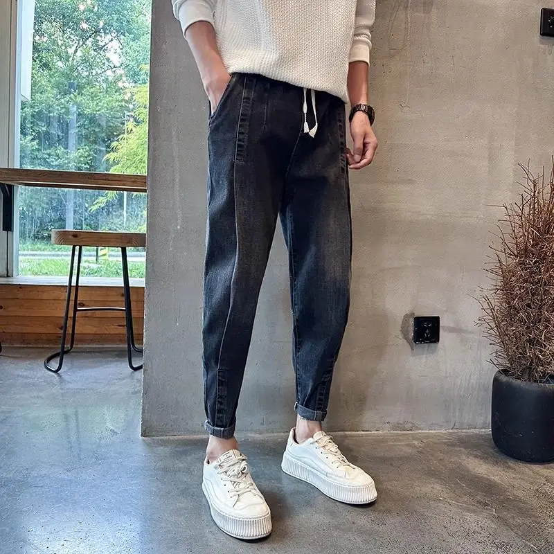 

Черные мужские ковбойские брюки, брюки 90-х годов, уличная одежда, японский уличный стиль, широкая одежда в стиле ретро, Y2k, 2000-е, Xs, зауженные мужские джинсы