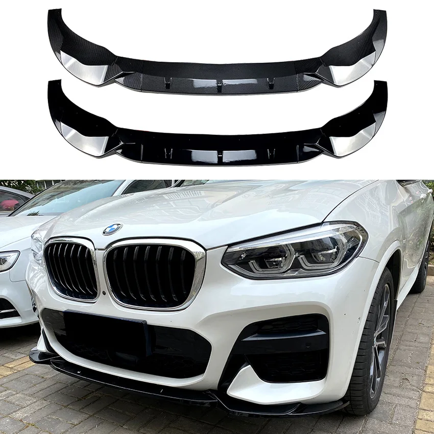 

For BMW X3 X4 G01 G02 2018-2021 3pcs/Set Car Front Bumper Splitter Lip Chin Spoiler Body Kit Protector Guard Exterior Accessori