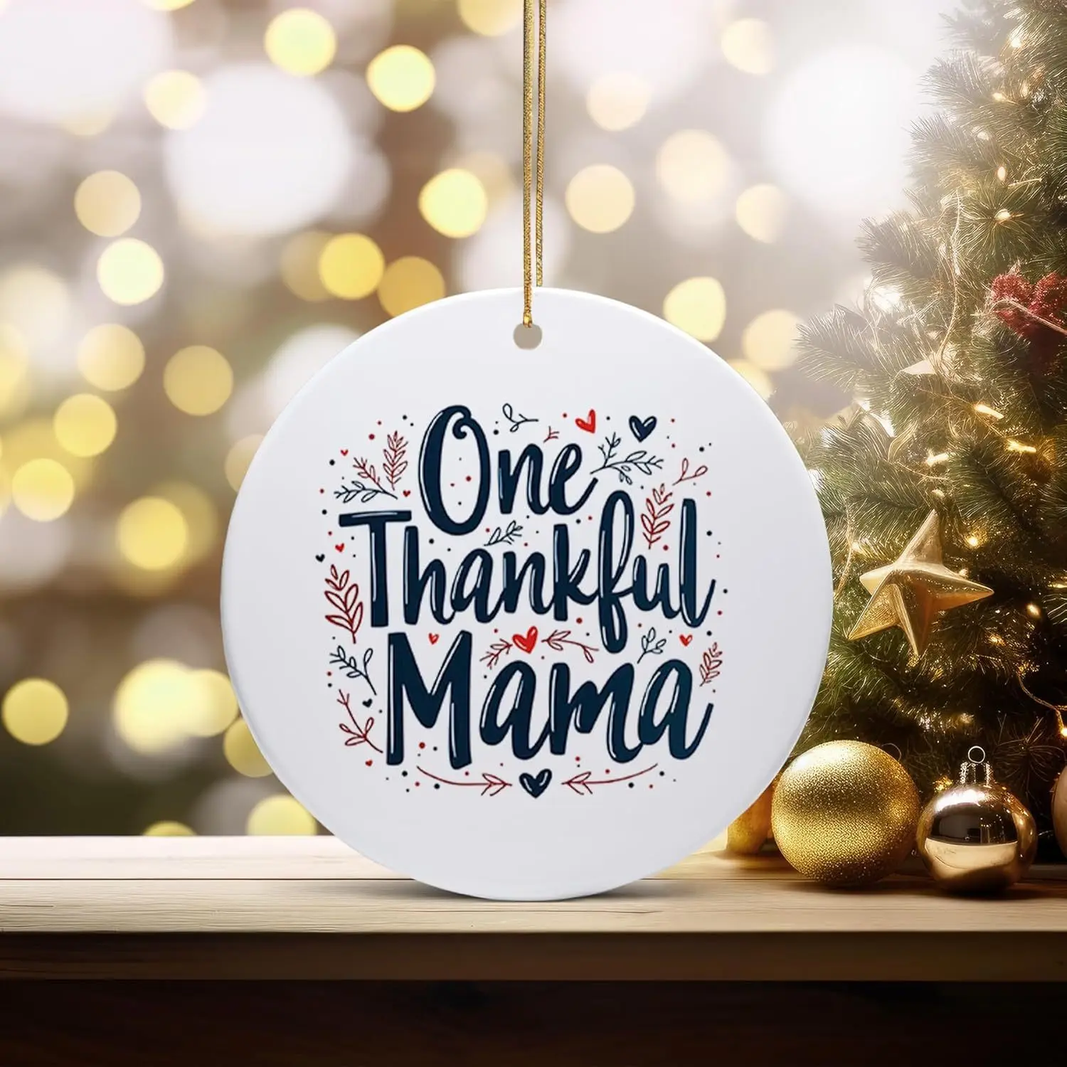 زخرفة سيراميك للأم الممتنة - هدية حلوة للأم من الابنة أو الابن، طراز حديث، تصميم زهري أحمر وأزرق #4