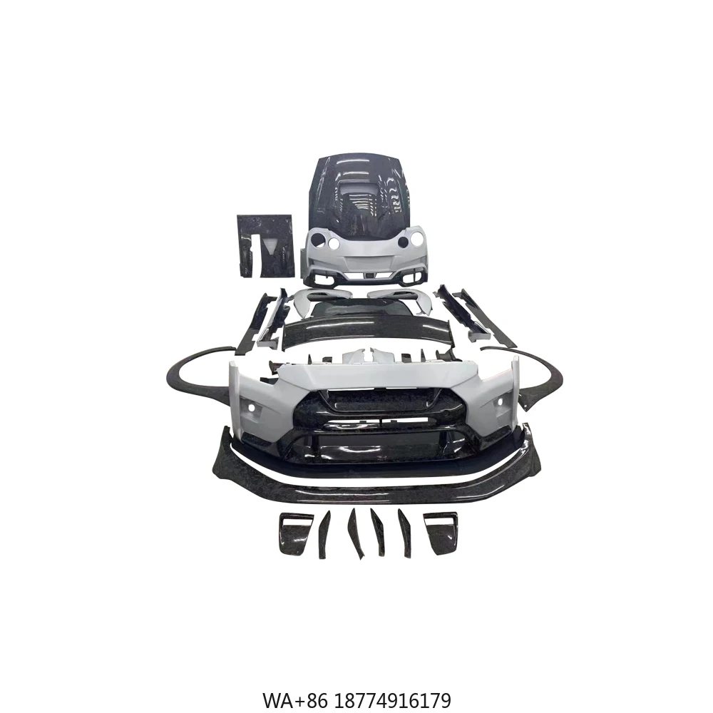 

Высокое качество, вариант стиля, комплект кузова из углеродного волокна, бампер, диффузор, боковые юбки, спойлер на капот для GT R35