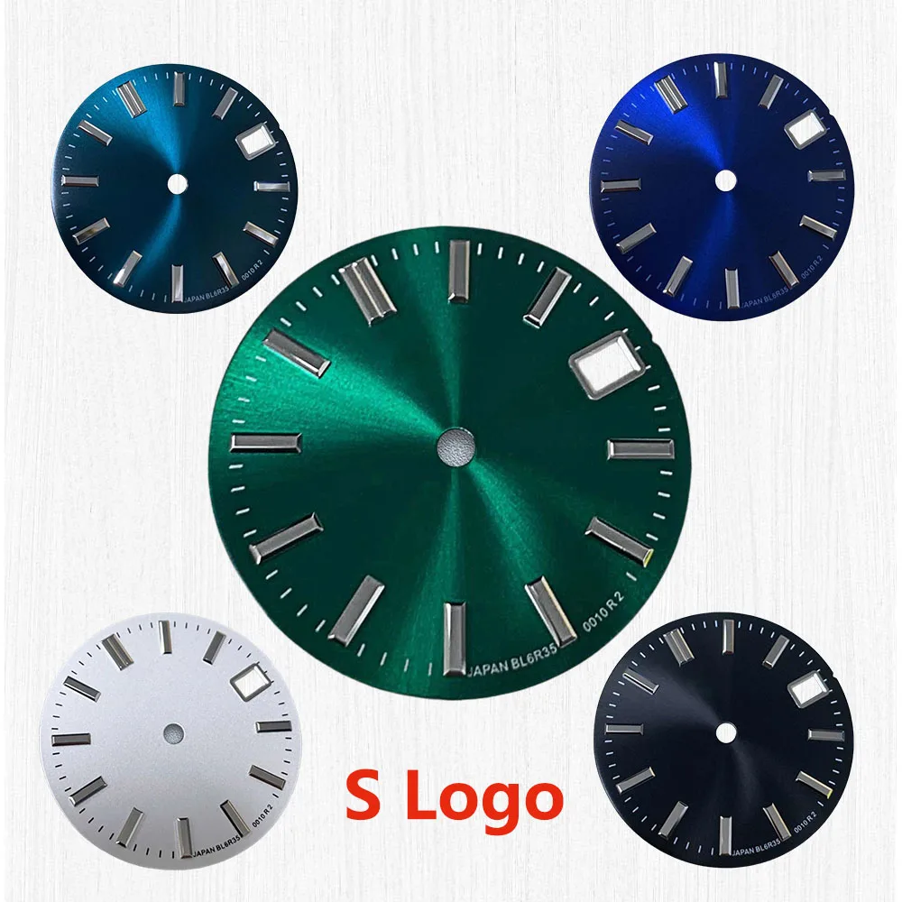 

5 Styles 28.5mm Watch Dial C3 Luminous Sunray Diver's Dial Suit For NH35/NH36 Movement Watch Modification Accessories