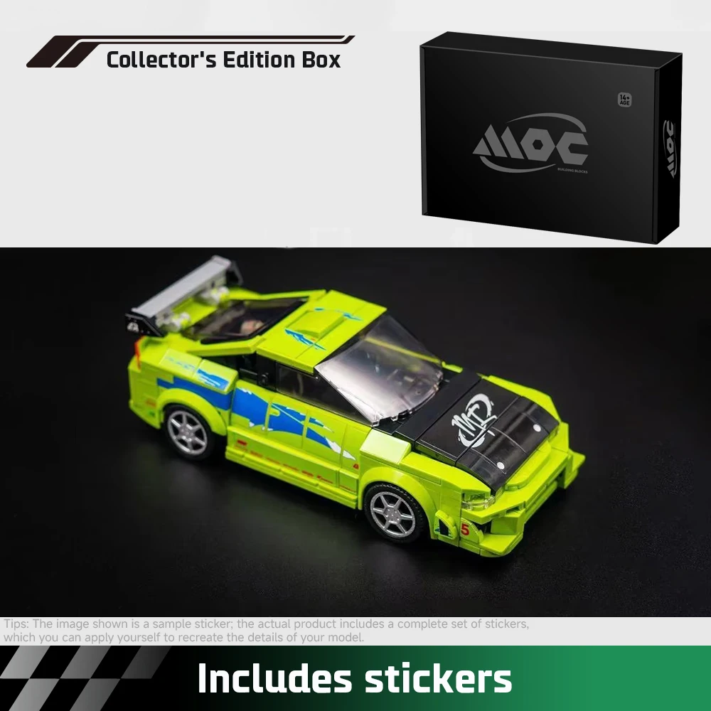 Neue MOC-Geschwindigkeit Rennserie Mittelklasse-Sportwagen Modellbausatz DIY Modulares Auto-Montage-Spielzeug Sammlerstück für Erwachsene Geschenk